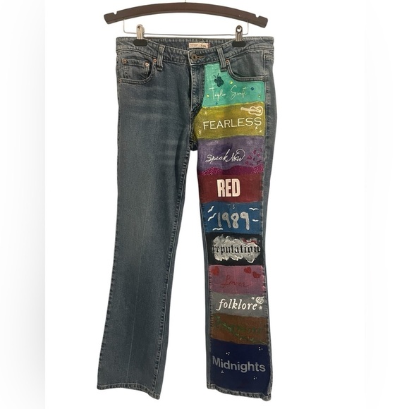 Levi's Denim - Hand-Painted Levi’s: Taylor Swift Album Tribute Jeans size 13
